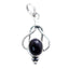 Black Onyx Dainty German 925 Silver Solitaire Black Pendant
