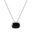 Black Onyx Classic Italian Sterling Silver Solitaire Black Pendant
