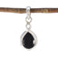 Black Onyx Elegant Korean Silver Solitaire Black Pendant