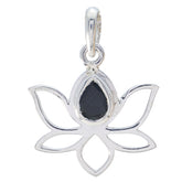 Black Onyx Elegant Korean 92.5 Silver Solitaire Black Pendant