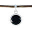 Black Onyx Featherlight German Silver Solitaire Black Pendant