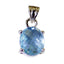 Blue Topaz Dainty Latin American 92.5 Silver Solitaire Blue Pendant