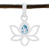 Blue Topaz Elegant Japanese Silver Solitaire Blue Pendant