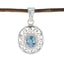 Blue Topaz Whisper-thin Spanish 92.5 Silver Solitaire Blue Pendant