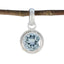 Blue Topaz Whisper-thin Egyptian 925 Silver Solitaire Blue Pendant