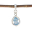 Blue Topaz Elegant Japanese Sterling Silver Solitaire Blue Pendant