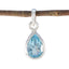 Blue Topaz Elegant Japanese 92.5 Silver Solitaire Blue Pendant