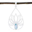 Blue Topaz Delicate German 92.5 Silver Solitaire Blue Pendant
