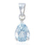 Blue Topaz Delicate Spanish Sterling Silver Solitaire Blue Pendant