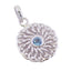 Blue Topaz Featherlight German Sterling Silver Solitaire Blue Pendant