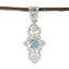 Blue Topaz Tiny Spanish 92.5 Silver Solitaire Blue Pendant