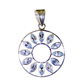 Blue Topaz Featherlight Latin American 925 Silver multiple Blue Pendant