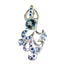 Blue Topaz Edgy Indian 92.5 Silver multiple Blue Pendant