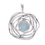 Aqua Chalcedony Tiny Mexican 925 Silver Solitaire Aqua Pendant