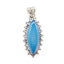Blue Chalcedony Edgy Mexican Sterling Silver Solitaire Blue Pendant