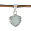 Aqua Chalcedony Dainty German 92.5 Silver Solitaire Aqua Pendant