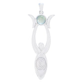 Aqua Chalcedony Whisper-thin Spanish 92.5 Silver Solitaire Aqua Pendant