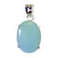 Blue Chalcedony Featherlight Moroccan Sterling Silver Solitaire Blue Pendant