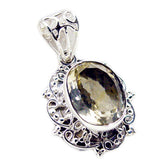 Citrine Statement Latin American Sterling Silver Solitaire Mila Rope-Wire Yellow Pendant Jewellery