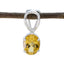 Citrine Minimalist Japanese Sterling Silver Solitaire Yellow Pendant