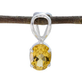 Citrine Minimalist Japanese Sterling Silver Solitaire Yellow Pendant