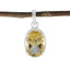 Citrine Dainty German 92.5 Silver Solitaire Yellow Pendant