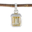 Citrine Dainty French Silver Solitaire Yellow Pendant