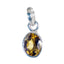 Citrine Whisper-thin German Sterling Silver Solitaire Yellow Pendant