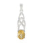 Citrine Delicate German 92.5 Silver Solitaire Yellow Pendant
