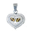 Citrine Featherlight Turkish 925 Silver Toi et Moi Yellow Pendant