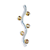 Citrine Tiny Turkish Silver Penta Yellow Pendant