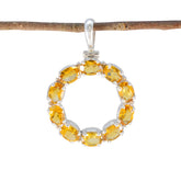 Citrine Eye-catching Turkish 92.5 Silver deka Yellow Pendant