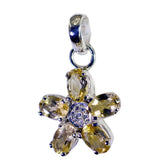 Citrine Eye-catching American Sterling Silver multiple Yellow Pendant