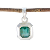 Emerald Dainty Egyptian 92.5 Silver Solitaire Green Pendant