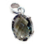 Green Amethyst Delicate French 925 Silver Solitaire Light Green Pendant