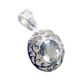 Pendentif solitaire en argent 925 italien avec améthyste verte et pierre précieuse antique Sara