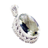 Green Amethyst Chunky Latin American 92.5 Silver Solitaire Stella Rope-Wire Green Pendant Jewellery