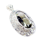 Green Amethyst Chunky Moroccan Sterling Silver Solitaire Tereza Rope-Wire Green Pendant Jewellery