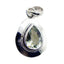 Green Amethyst Statement American 92.5 Silver Solitaire Light Green Pendant
