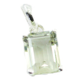 Green Amethyst Elegant Korean Silver Solitaire Light Green Pendant
