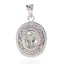 Green Amethyst Statement French Silver Solitaire Light Green Pendant
