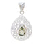 Green Amethyst Statement German Sterling Silver Solitaire Light Green Pendant