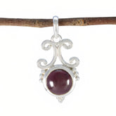 Garnet Dainty Spanish 92.5 Silver Solitaire Red Pendant