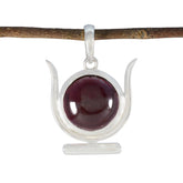 Garnet Dainty German Sterling Silver Solitaire Red Pendant