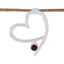 Garnet Elegant Korean 925 Silver Solitaire Red Pendant