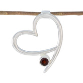 Garnet Elegant Korean 925 Silver Solitaire Red Pendant
