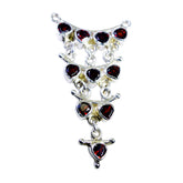 Garnet Eye-catching Latin American Silver multiple Red Pendant