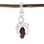 Garnet Whisper-thin German 925 Silver Solitaire Red Pendant