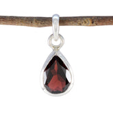 Garnet Elegant Korean 925 Silver Solitaire Red Pendant