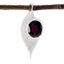 Garnet Dainty French 92.5 Silver Solitaire Red Pendant